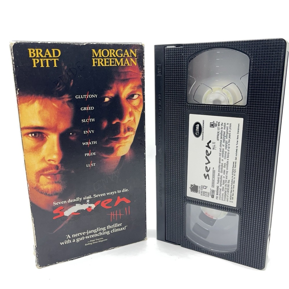 Seven‎ VHS 1996 Brad Pitt Morgan Freeman David Fincher Classic Thriller